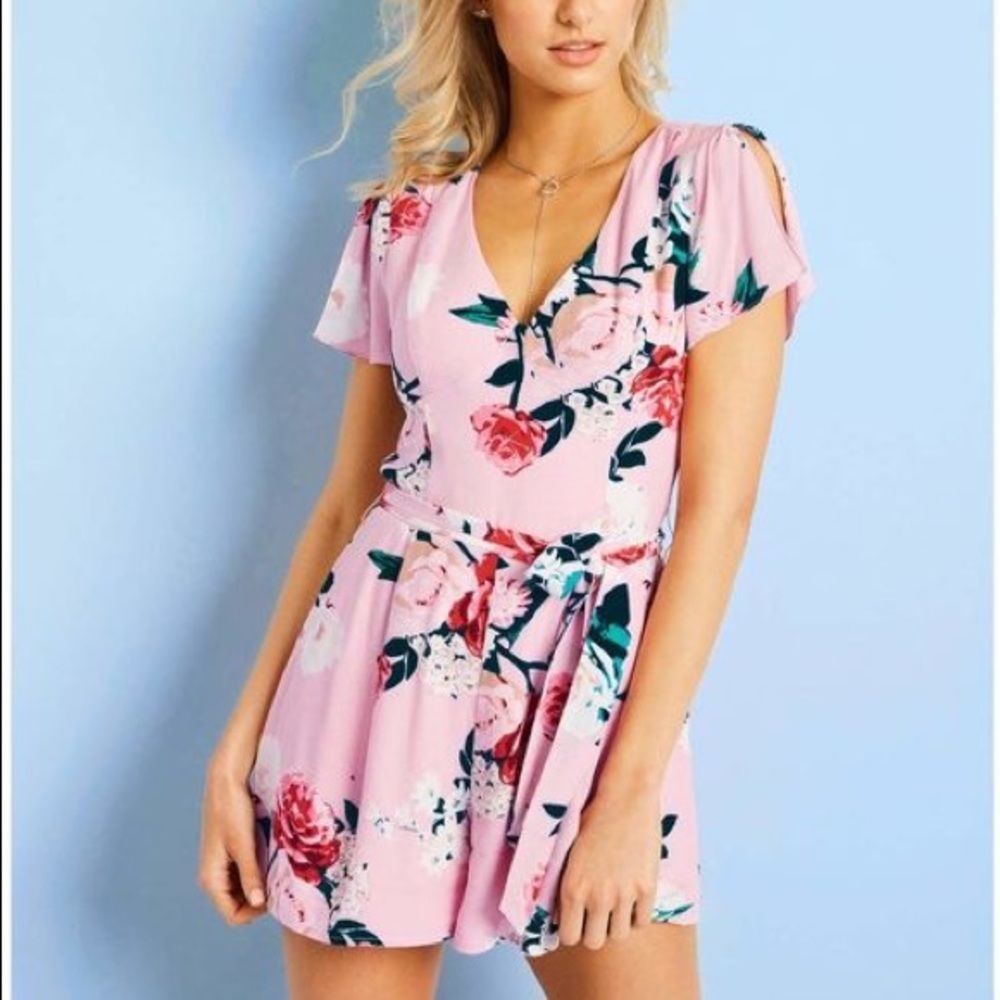 GUESS Olivette Pink Floral Romper